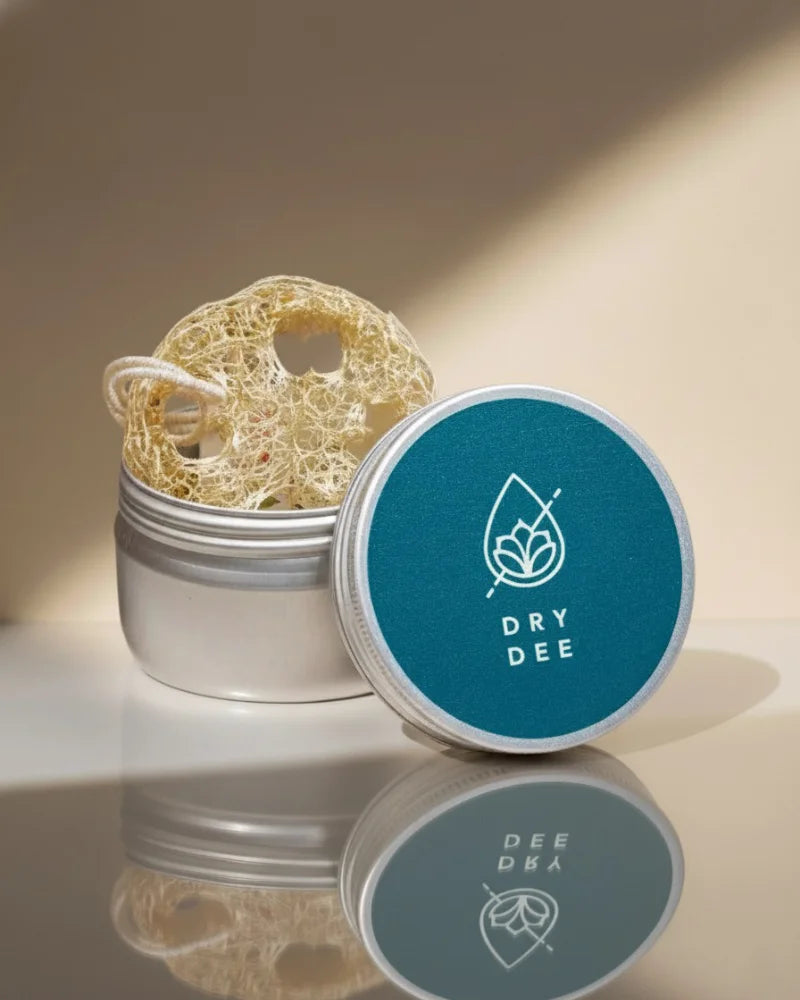 Porta sapone in alluminio con luffa